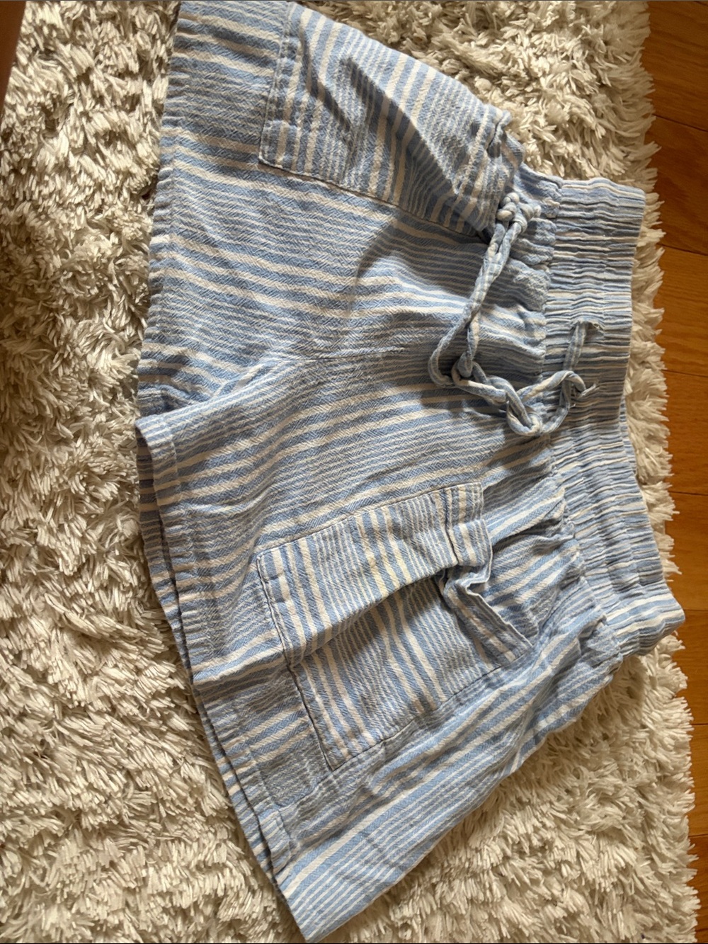 Forever 21 Light Blue and White Striped Kids Shorts